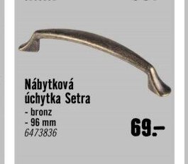 Nábytková úchytka Setra - bronz 96 mm
