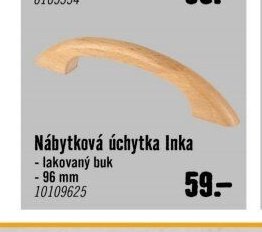 Nábytková úchytka Inka - lakovaný buk 96 mm