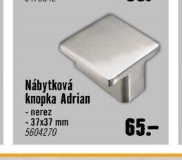 Nábytková knopka Adrian - nerez 37x37 mm