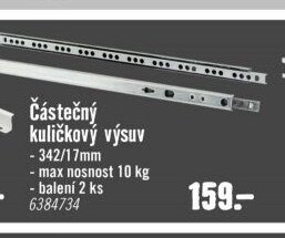 Částečný kuličkový výsuv