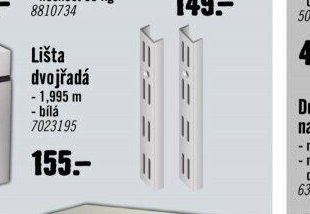 Lišta dvojřadá