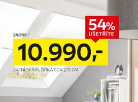Šatní skříň, šířka cca 270 cm