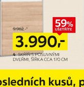Skříň s posuvnými dveřmi, šířka cca 170 cm