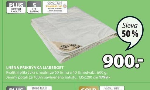 LNĚNÁ PŘIKRÝVKA LIABERGET