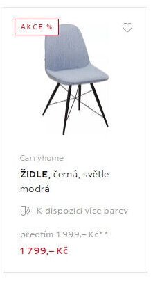 ŽIDLE, černá, světle modrá