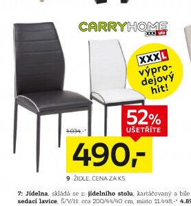 9 židle, cena za ks