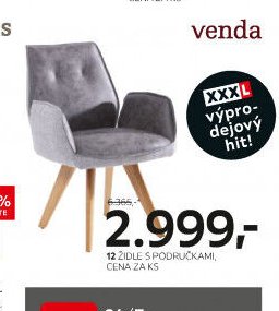 12 židle s područkami, cena za ks