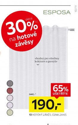 13 HOTOVÝ ZÁVĚS, CENA ZA KS