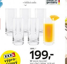 17 SADA SKLENIC NA LONG DRINK, 6DÍLNÁ