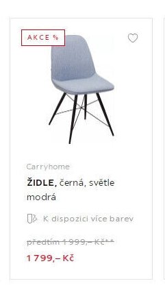 Carryhome ŽIDLE, černá, světle modrá