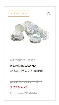 Ritzenhoff Breker KOMBINOVANÁ SOUPRAVA, 30dílné