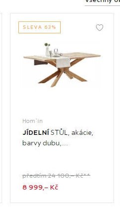 Hom'in JÍDELNÍ STŮL, akácie, barvy dubu