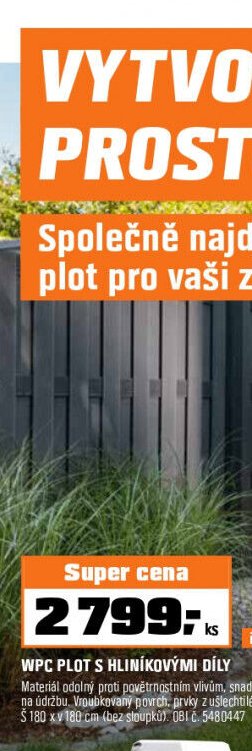 WPC PLOT S HLINÍKOVÝMI DÍLY