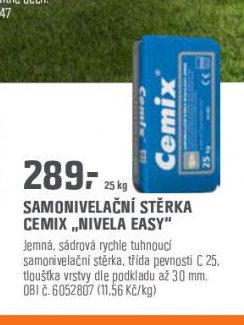 SAMONIVELAČNÍ STĚRKA CEMIX „NIVELA EASY“