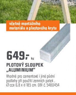 PLOTOVÝ SLOUPEK „ALUMINIUM“
