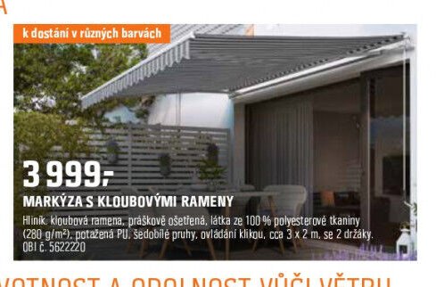 MARKÝZA S KLOUBOVÝMI RAMENY