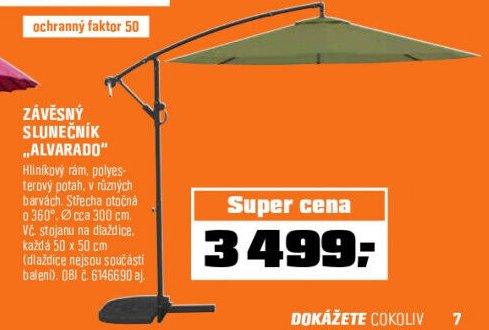 ZÁVĚSNÝ SLUNEČNÍK „ALVARADO“