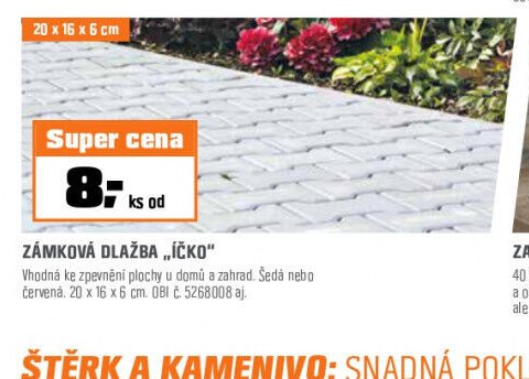 Zámková dlažba „Íčko“