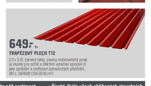 TRAPÉZOVÝ PLECH T12