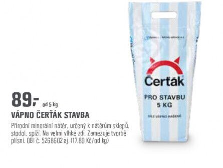 VÁPNO ČERŤÁK STAVBA