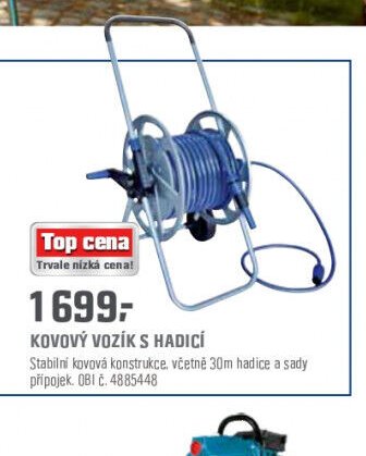 Kovový vozík s hadicí