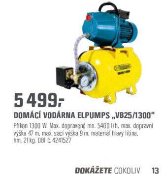 Domácí vodárna ELPUMPS „VB25/1300“