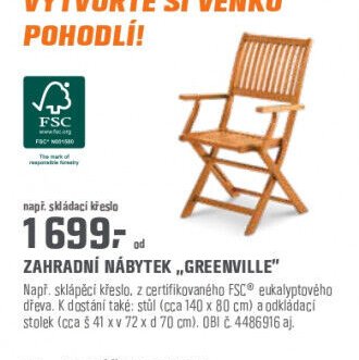 ZAHRADNÍ NÁBYTEK „GREENVILLE“ (skládací křeslo)