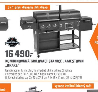 KOMBINOVANÁ GRILOVACÍ STANICE JAMESTOWN „DRAKE“