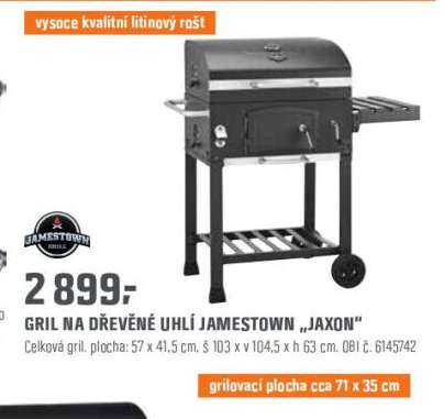 GRIL NA DŘEVĚNÉ UHLÍ JAMESTOWN „JAXON“