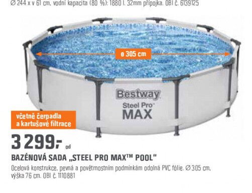 BAZÉNOVÁ SADA „STEEL PRO MAX™ POOL“