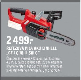 ŘETĚZOVÁ PILA AKU EINHELL „GE-LC 18 LI SOLO“
