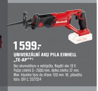 UNIVERZÁLNÍ AKU PILA EINHELL „TE-AP“**1