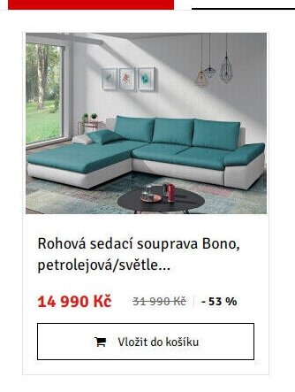 Rohová sedací souprava Bono, petrolejová/světle
