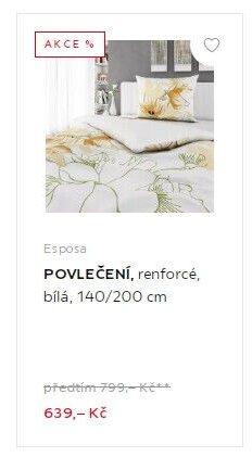 Esposa POVLEČENÍ, renforcé, bílá, 140/200 cm