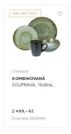 Creatable KOMBINOVANÁ SOUPRAVA, 16dílné