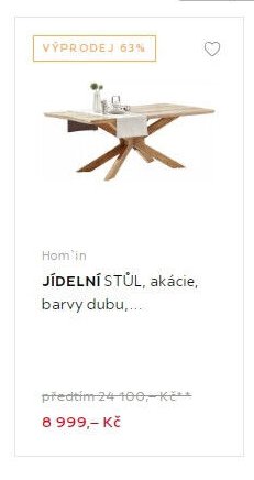 Hom'in JÍDELNÍ STŮL, akácie, barvy dubu