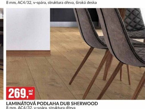 LAMINÁTOVÁ PODLAHA DUB SHERWOOD 8 mm, AC4/32, v-spára, struktura dřeva