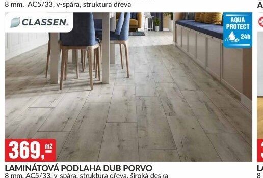 LAMINÁTOVÁ PODLAHA DUB PORVO
