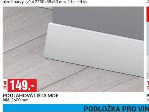 PODLAHOVÁ LIŠTA MDF