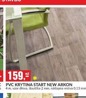 PVC KRYTINA START NEW ARKON 4 m, vzor dřeva, tloušťka 2 mm, nášlapná vrstva 0,13 mm