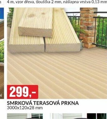 SMRKOVÁ TERASOVÁ PRKNA 3000x120x28 mm