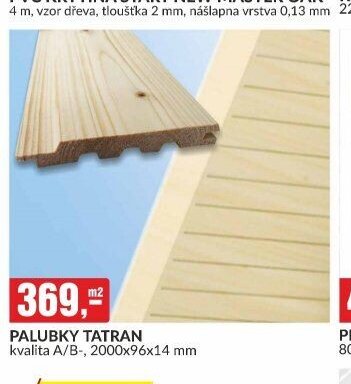 PALUBKY TATRAN kvalita A/B-, 2000x96x14 mm