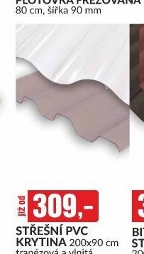 STŘEŠNÍ PVC KRYTINA 200x90 cm, trapézová a vlnitá