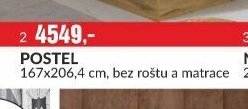 LOŽNICE WOOD, POSTEL 167x206,4 cm