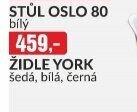 ŽIDLE YORK šedá, bílá, černá