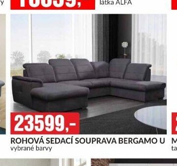 ROHOVÁ SEDACÍ SOUPRAVA BERGAMO U