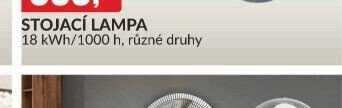 STOJACÍ LAMPA 18 kWh/1000 h, různé druhy