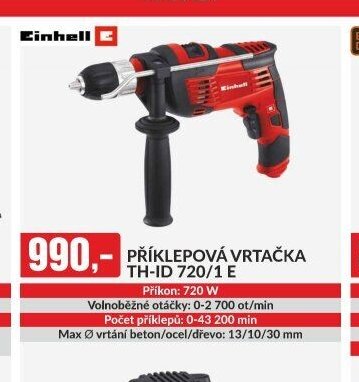 PŘÍKLEPOVÁ VRTAČKA TH-ID 720/1 E
