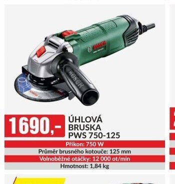 ÚHLOVÁ BRUSKA PWS 750-125