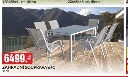 ZAHRADNÍ SOUPRAVA 6+1 šedá